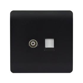 ART-TLP+TVMBK  TV Co-Axial & Telephone Matt Black